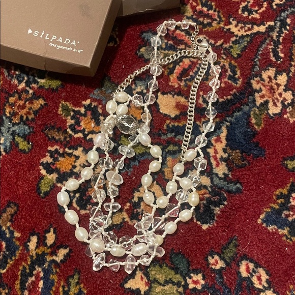 Silpada Silver and Cream Beaded Necklace - Picture 4 of 4